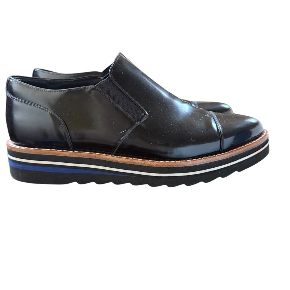 Vince Black Leather Slip-On Shoes